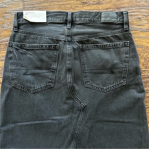 American Eagle AE 90’s High Rise Maxi Denim Skirt Black Size 6 NEW - Picture 6 of 7